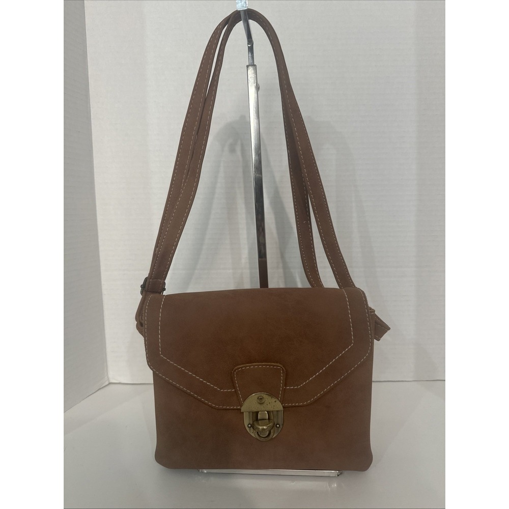 Beya Pu Brown Faux Leather Crossbody Bag